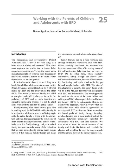 SOLUTION: Borderline personality disorder in children and adolescents ...