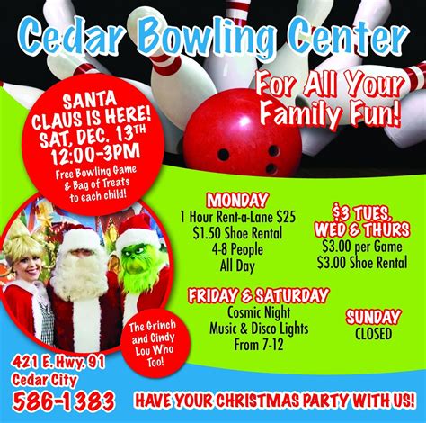 Santa Party at Cedar Bowling Center, 421 E Highway 91, Cedar City, UT ...