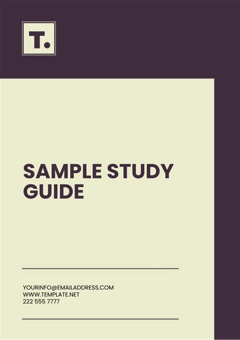 Free Sample Study Guide Template to Edit Online