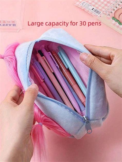 1pc Furry Ugly Doll Plush Pencil Case Big Eye Monster Cute Girl Heart ...