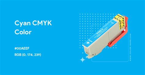 Cyan CMYK color hex code is #00AEEF