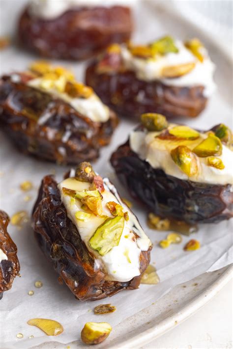 Stuffed Dates with Cream Cheese, Pistachios, and Honey