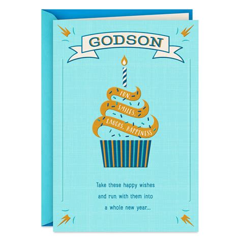 Happy Wishes for a Whole New Year Birthday Card for Godson - Greeting ...