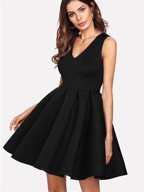Box Pleated Fit & Flare Dress | Flare dress, Flare dress outfit, Fit ...