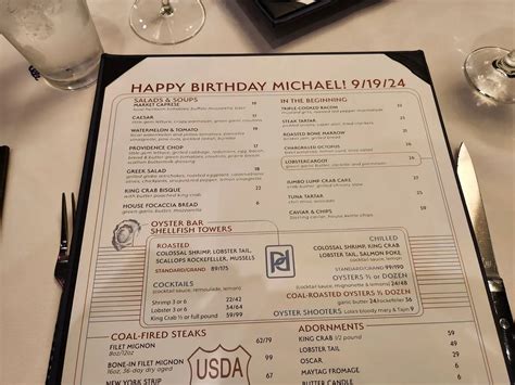 Prime and Providence Menu - Updated November 2025