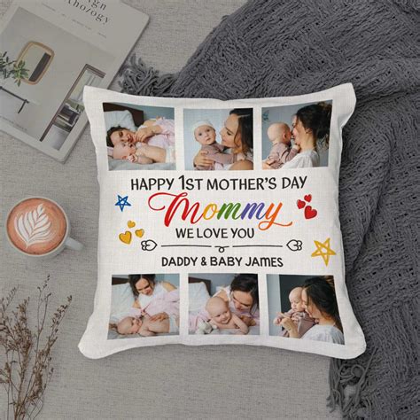 Happy 1st Mother's Day Photo Pillow, First Mothers Day Gifts From ...