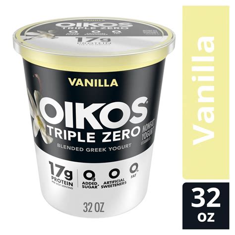 Oikos Triple Zero Vanilla Blended Greek Nonfat Yogurt, 32 oz - Fairway