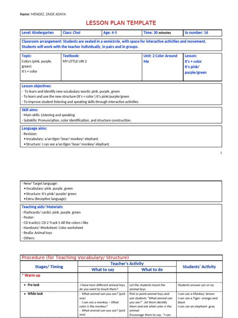 Lesson Structure Example 的图像结果