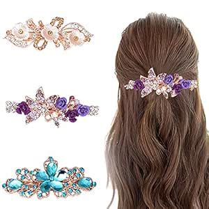 MAYCREATE Hair Clips For Women Alloy Rhinestone Hair Pins For Women And ...