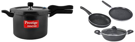 Prestige Svachh 5 Litre Aluminium Pressure Cooker With Hard Anodized ...