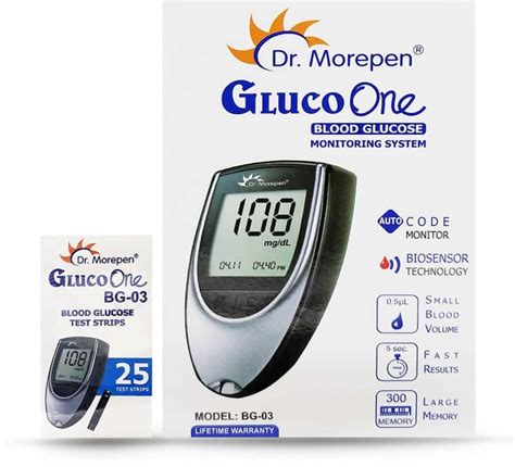 Buy DR. MOREPEN GLUCO ONE BG 03 GLUCOMETER TEST STRIPS BOX OF 50 Online ...