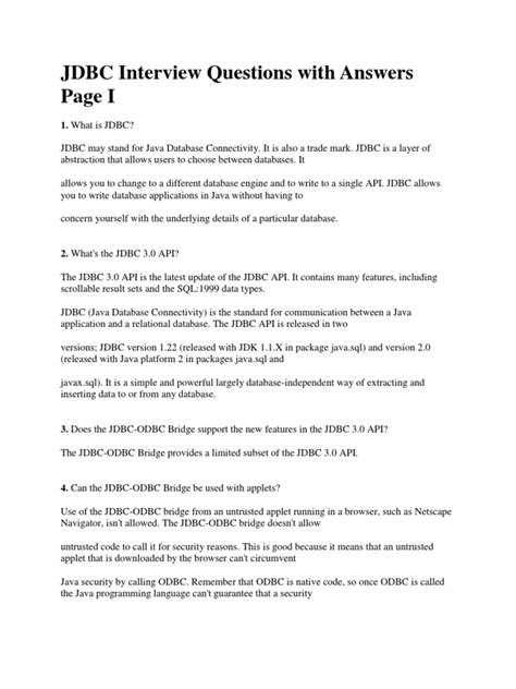 Image result for JDBC Interview Questions