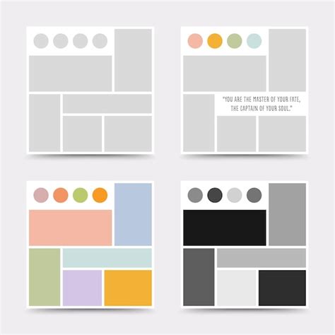 Moodboard template photo collage layout minimalist moodboard | Premium ...