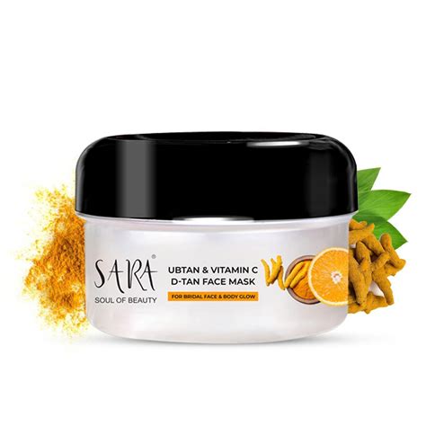SARA Ubtan Vitamin C D-TAN Face Pack For Instant Tan Remover & Glowing ...