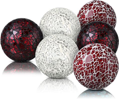 Amazon.com: Decorative Ball Set 6.5cm/ 2.5 Inch Mosaic Glass Orbs ...