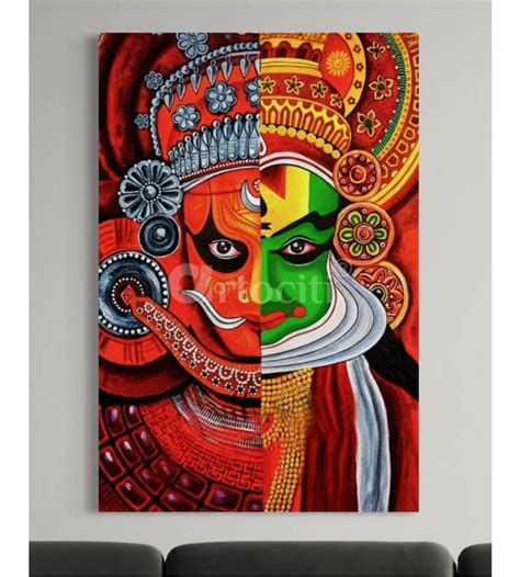 Kathakali classical Indian dance-drama from kerala Mural Canvas Painti