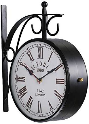 Buy SellPlus Black Iron 8 Inch Victoria Station Clock London Vintage ...