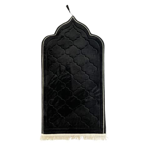 Adult Black Luxury Diamond Prayer Mat - Islamic Prayer Mats