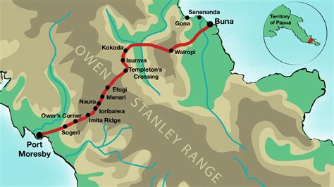 Map of the Kokoda Trail, Territory of Papua | Australia’s Defining ...