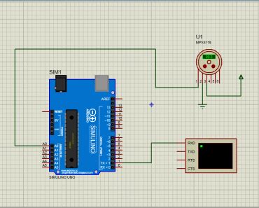 MPX4115a pressure sensor simulation in proteus