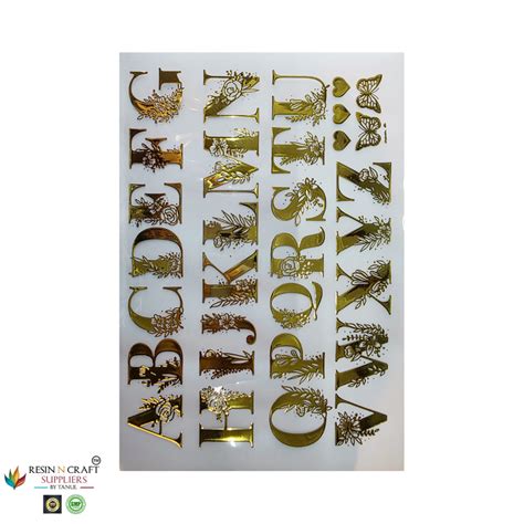 Gold Insert Sheet - Alphabet Sheet (MIS - 02) – RESIN N CRAFT SUPPLIERS