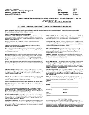 Fillable Online Foster Parent Program Insurance RFP Fax Email Print ...