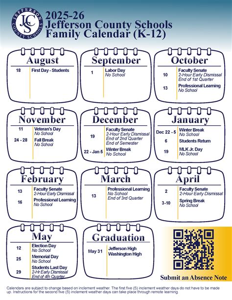 Calendar | Jefferson County Schools