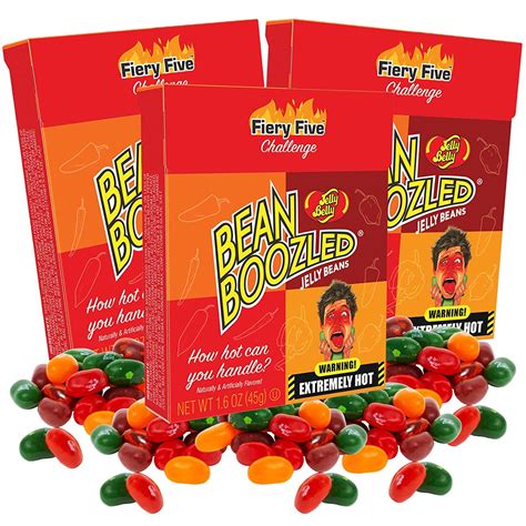 Jelly Belly Fiery Five Jelly Beans, Hot and Spicy Candy, Pack of 3, 1 ...