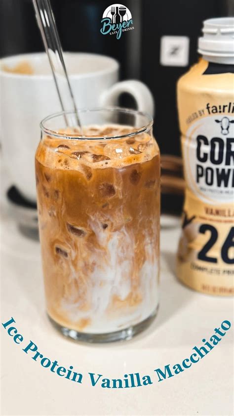 Protein Iced Vanilla Macchiato | Iced coffee protein shake recipe, Iced ...