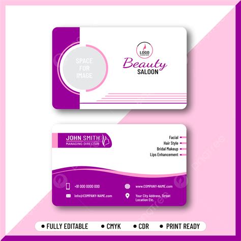 Corporate Business Card For Saloon Or Beauty Parlour Template Download ...