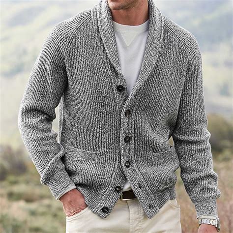 Mens Cardigan Sweater with Buttons,Men's Fashion Winter Lapel Cardigans ...