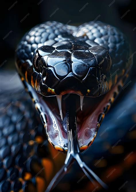 Mexican black king snake Black snake Terrible big snake | Premium AI ...