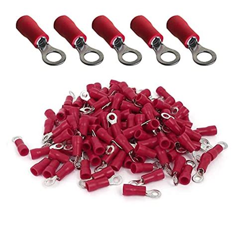 ANGSTROM 100pcs Ring Terminals, Insulated Electrical Crimp Connectors ...