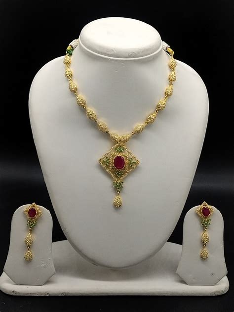 Heritage Ruby Emerald Pearl Necklace Set – Jagdamba Jewellers And Pearls