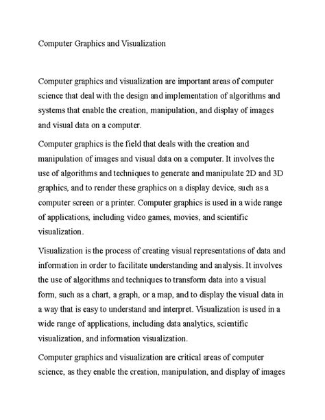 Visualization Computer Graphics 的图像结果