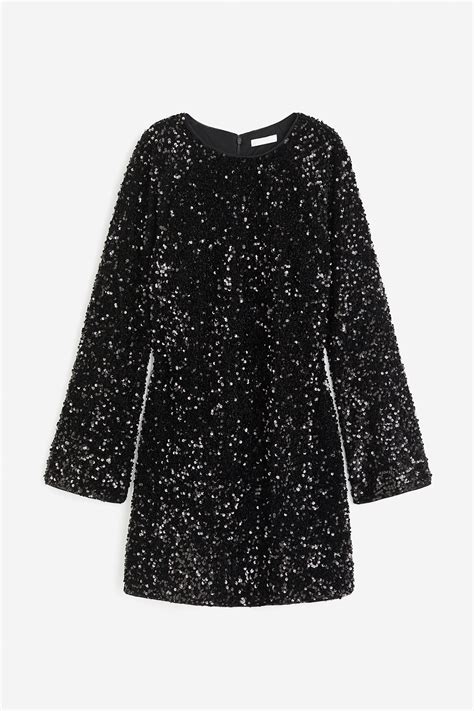Sequined dress - Black - Ladies | H&M GB