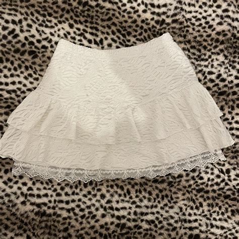 Mini white lace skirt Layered lace Perfect... - Depop