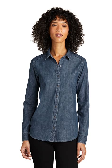 Port Authority LW676 - Ladies Long Sleeve Perfect Denim Shirt $24.50 ...