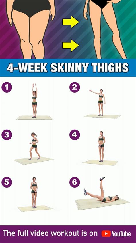 4 Week Get Skinny Thighs Challenge #dailyexercise in 2020 (With images ...