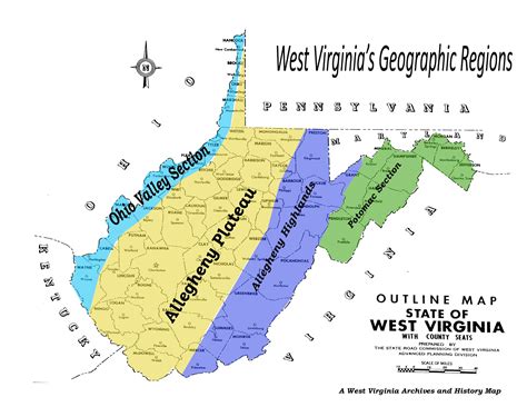 Map of West Virginia Mountains