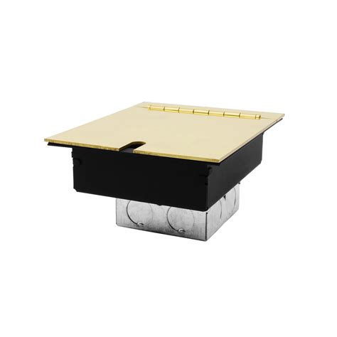Horizon Square Recessed Floor Box Single Polished Brass | Mr Resistor ...