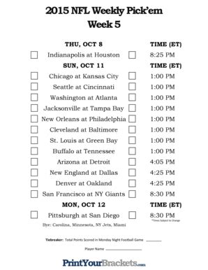 18 Printable print your brackets nfl Forms and Templates - Fillable ...