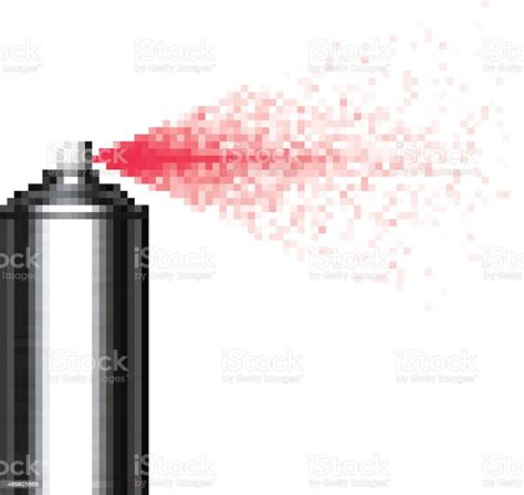 Pixel Spray Can Spraying Pixels Over White Stock Illustration ...