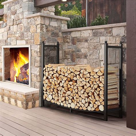 Buy JH1 Heavy Duty Firewood Racks 3.6ft Tall Metal Log Firewood Log ...