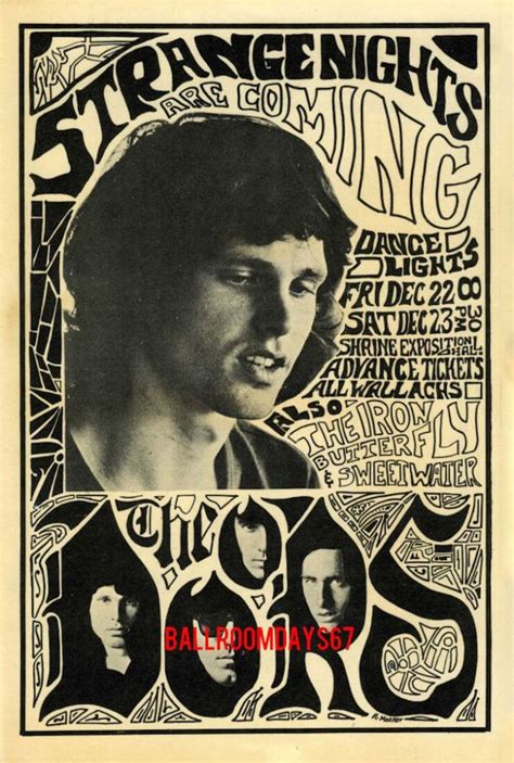 The Doors Live - Strange Days 1967 - Rock Music Concert Poster ...