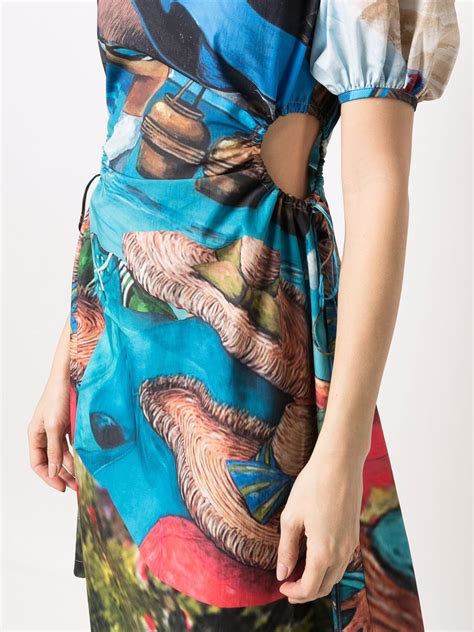 Andersson Bell abstract-print puff-sleeve Dress - Farfetch