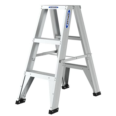Werner 3 Step Ladder Aluminum Drabest Pro Aluminium 4x3 Stairwork