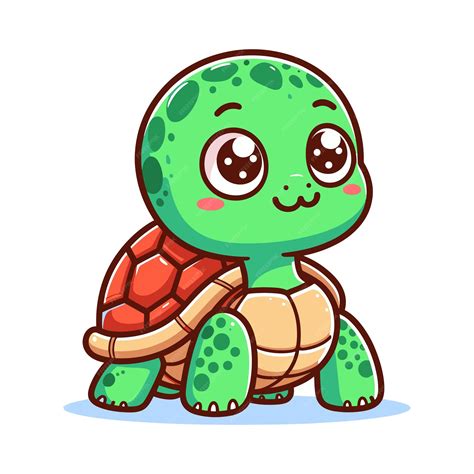 Premium Vector | Cute turtle cartoon vector on white background