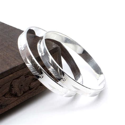 Beautiful Indian Women Real Silver Bangles Bracelet (Kangan) Pair ...