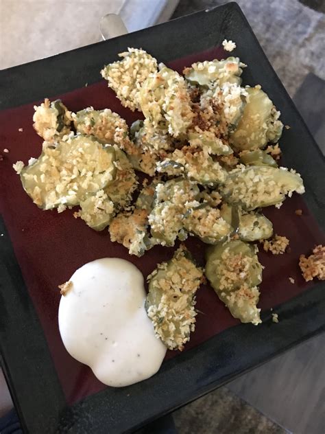 Homemade fried pickles!!! 105 calories for the pickles plus 30 for the lite ranch! : r/1200isplenty